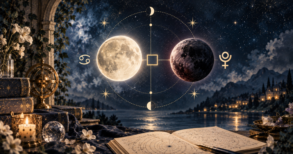 月と冥王星のスクエアが女性に与える影響とは？感情の激変・人間関係の悩みと乗り越え方完全ガイド