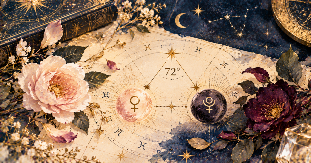 金星×冥王星クインタイル｜72度が秘める「美と執着の才能」―創造性と魅力を極める角度とは？