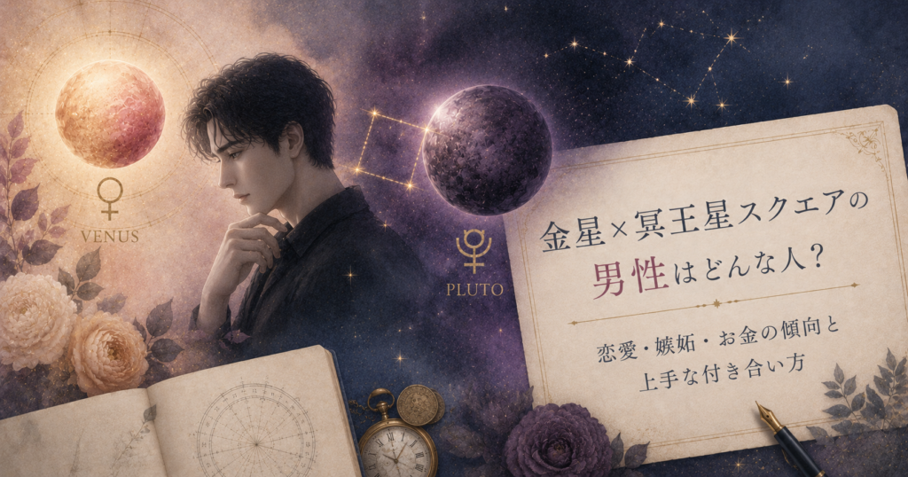 金星×冥王星スクエアの男性はどんな人？恋愛・嫉妬・お金の傾向と上手な付き合い方