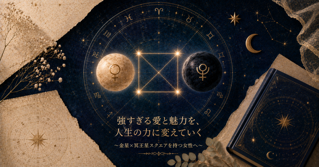 金星×冥王星スクエア女性｜強すぎる愛と魅力の使い方・恋愛や人生への影響を徹底解説