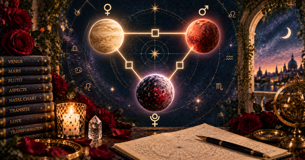 金星・火星・冥王星でつくるTスクエア：恋愛・情熱・変容を読み解く完全ガイド